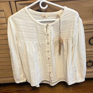 Faherty Ivory Button-Down Shirt